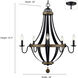 Ellijay 5 Light 28 inch Matte Black/Wood Tone Chandelier Ceiling Light